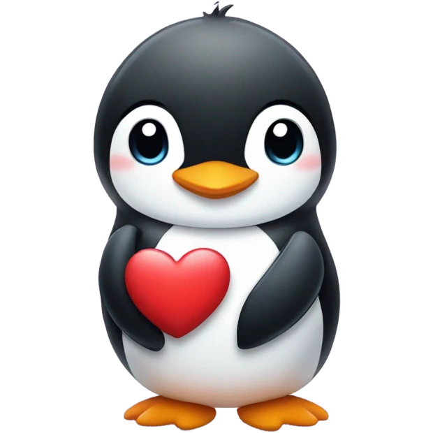 penguin with heart emoji