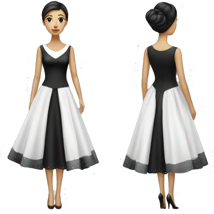 White and black elegant dress emoji