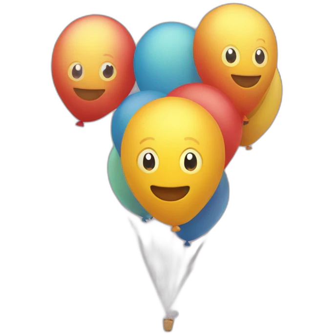 Chat sur un balons emoji