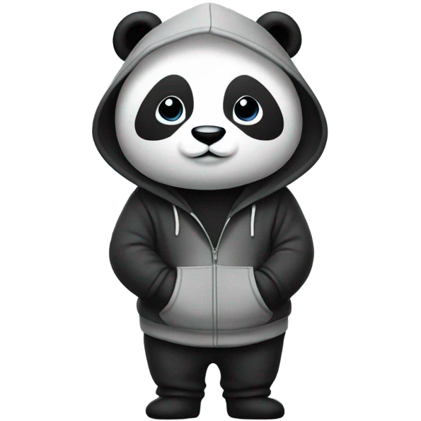 Panda wearing a hoodie emoji
