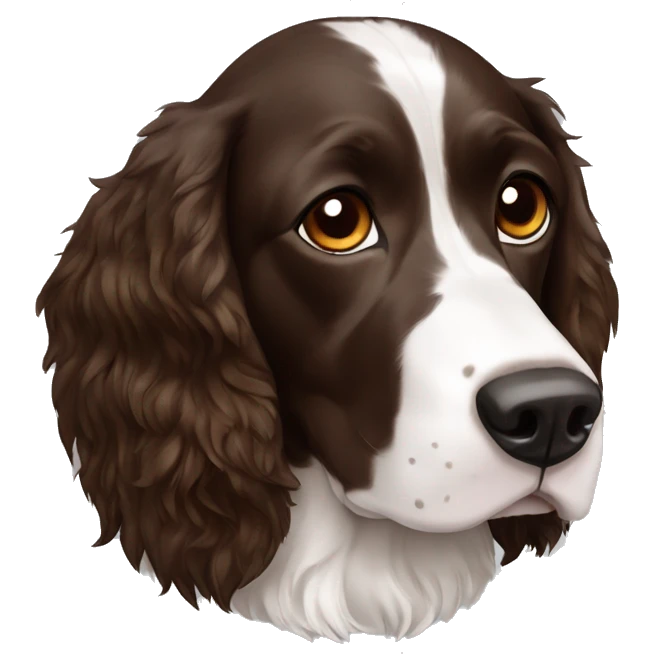 Liver and white springer spaniel emoji