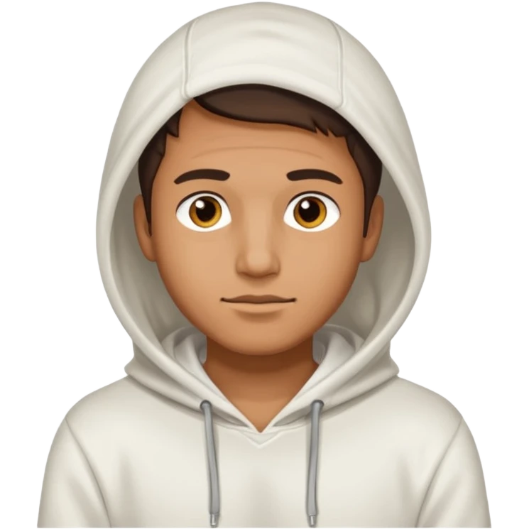 Guy wearing white hoodie emoji