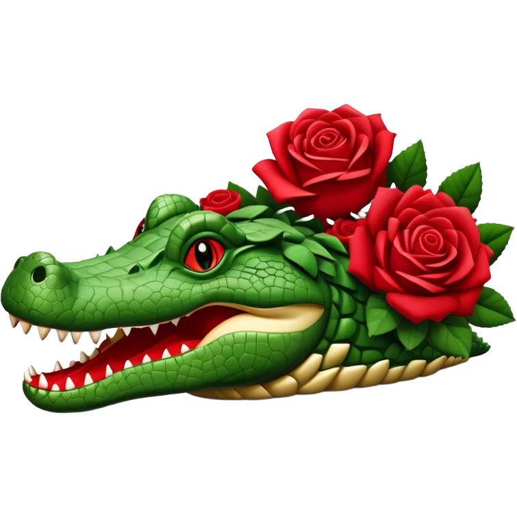 Crocodile rose emoji