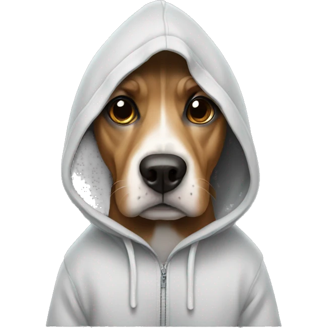Dog wearing a hoodie emoji