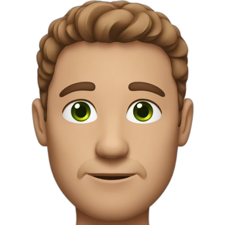 Man with green eyes and brown hair emoji