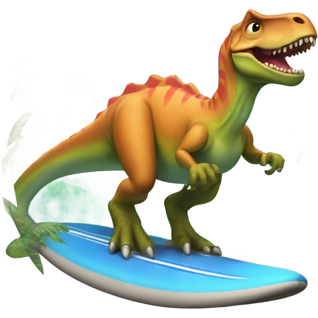Dinosaurio surfista  emoji