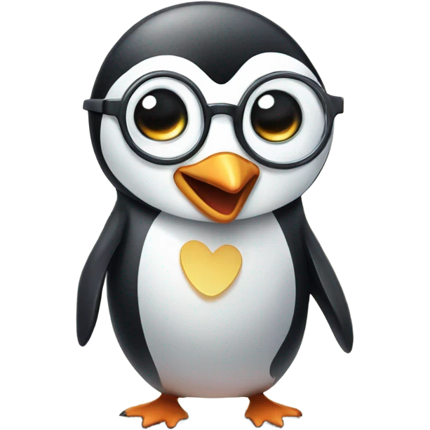 penguin wearing glasses emoji