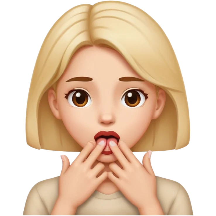 girl with her hands holding her neck with her tongue out  emoji