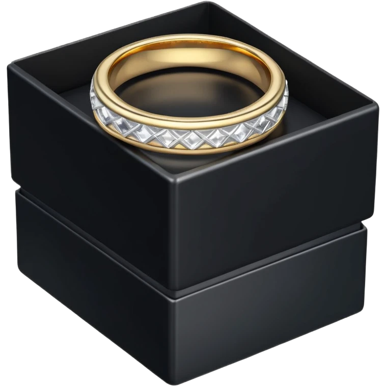 Silver rigged ring in black box  emoji