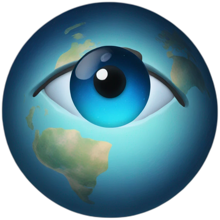blue planet with eyes emoji