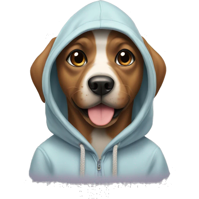 dog wearing hoddie emoji