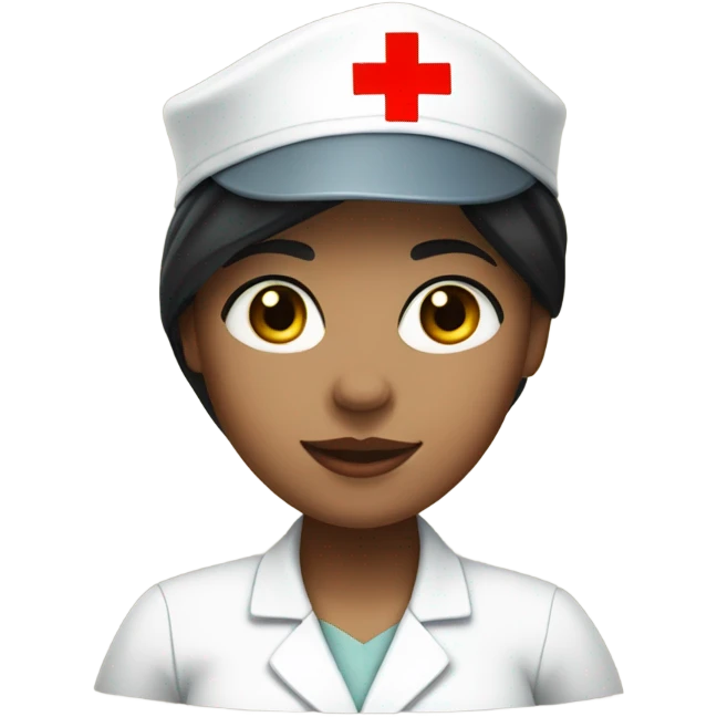 short black hair female nurse with red cross sign hat yellow skin tone emoji