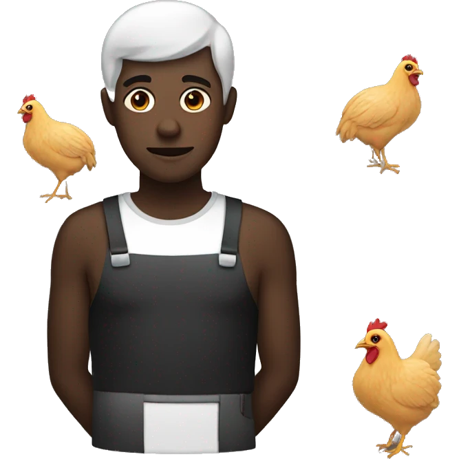 dark person with chicken emoji