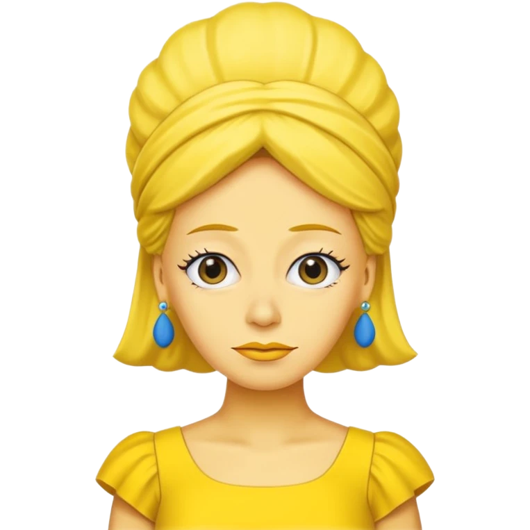 Marge Simpson with dress yellow with complete yellow emoji