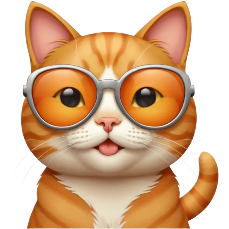 cute cat with big sunglasses, winking emoji