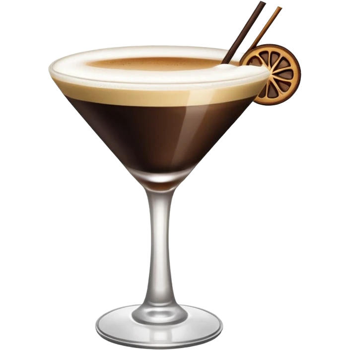 espresso martini with foam and no straw emoji