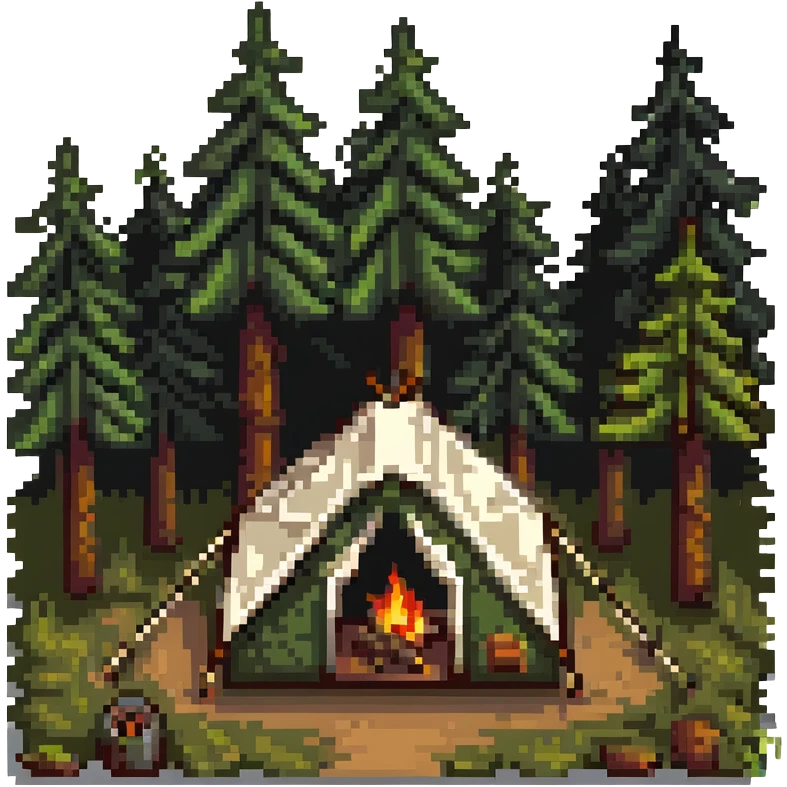 simple camping tent in forest emoji