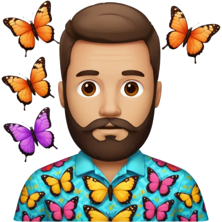 bearded butterfly with shirt emoji