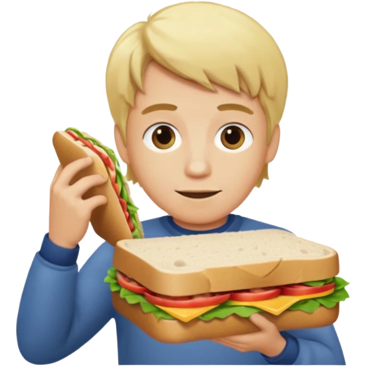 Guy with blonde hair making a sandwich  emoji