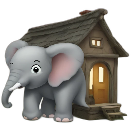 Elephant in a small house emoji
