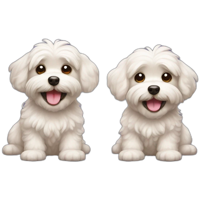 two smiling maltipoos emoji