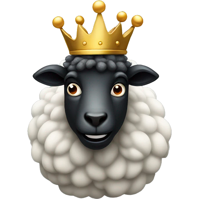 Angry King black sheep with crown mad emoji