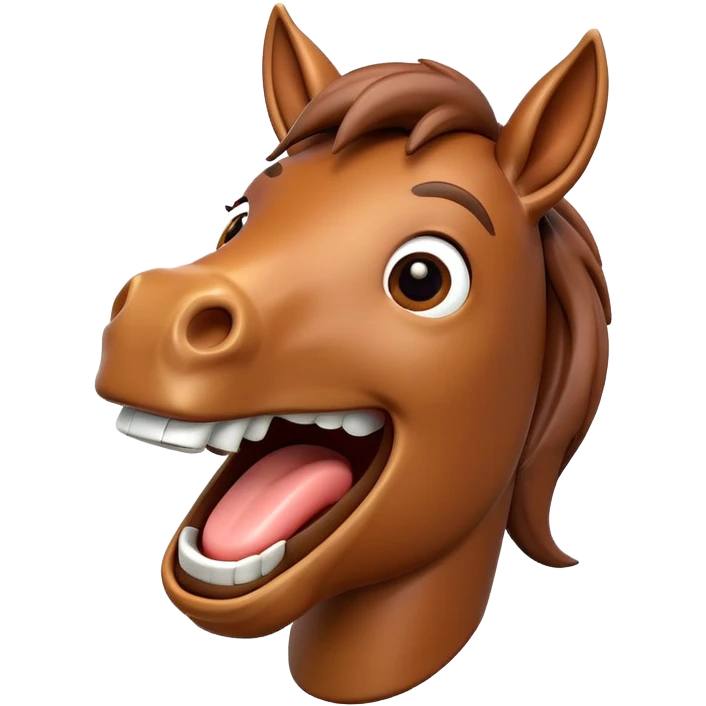 3d laughing horse emoji