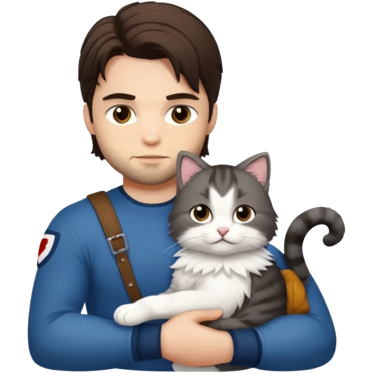 Bucky Barnes and alpine the cat emoji