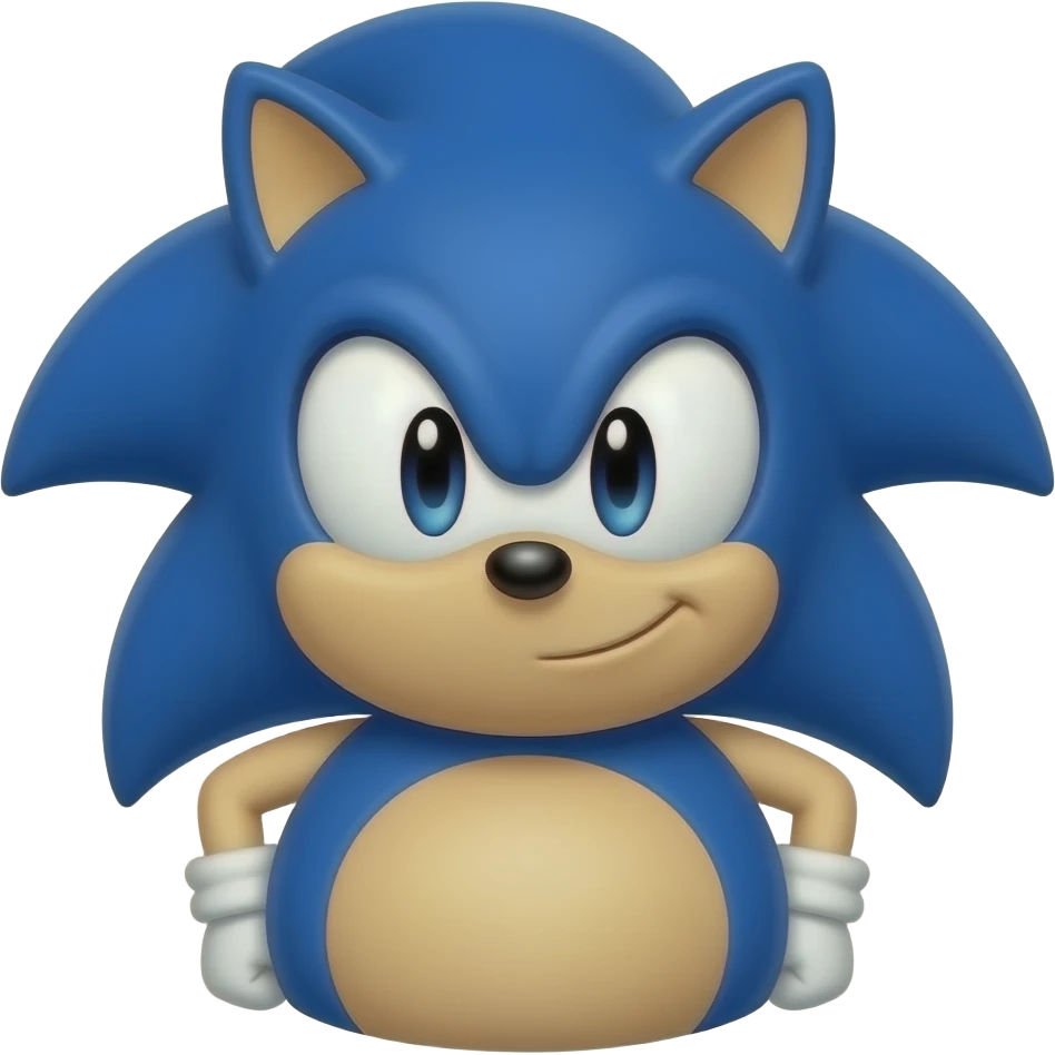 sonic with his belly being overinflated emoji