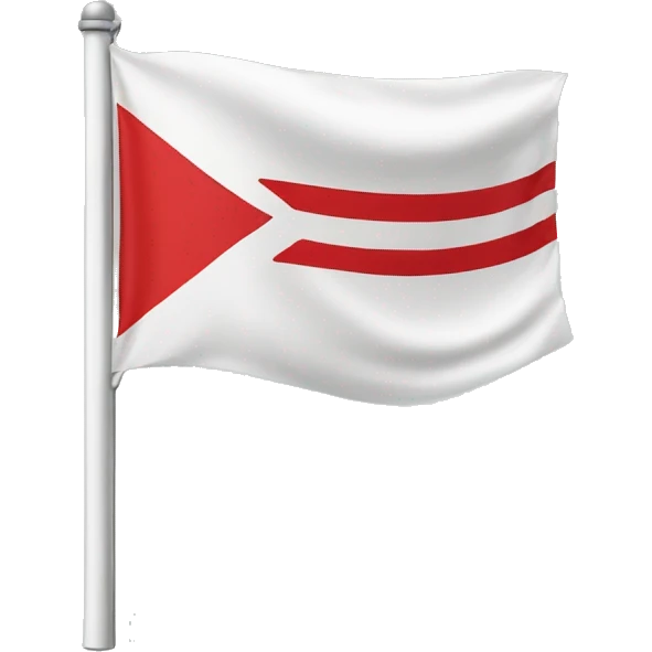 White flag with red Line horizontally in the middle emoji