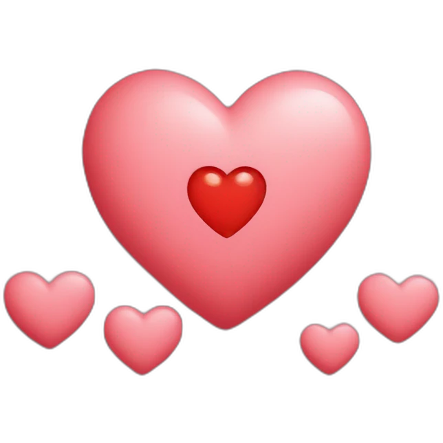 Big heart next to 2 smaller heart emoji