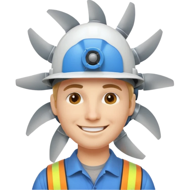 Engineer with spinning turbine hat emoji