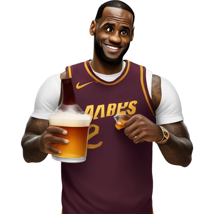 Lebron drinking Hennessy emoji