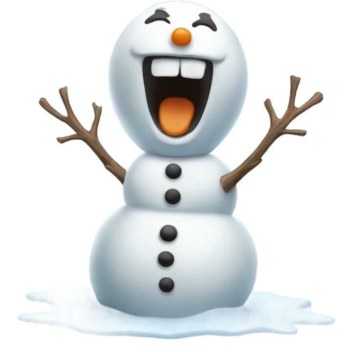 snowman screaming because its melting emoji