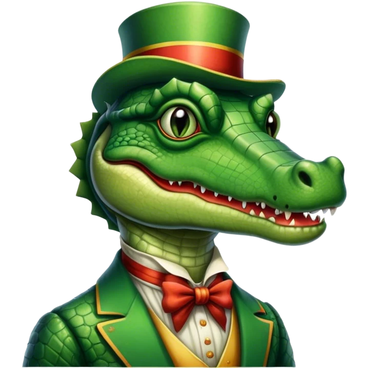 Vintage circus alligator man emoji