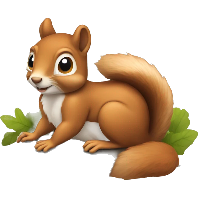 Squirrel laying on the ground emoji