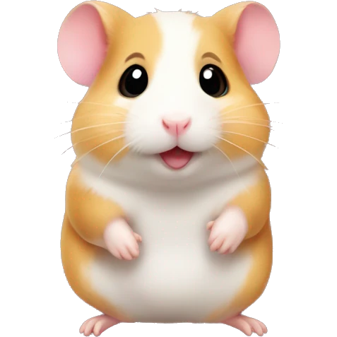 Cute hamster in a plaid emoji