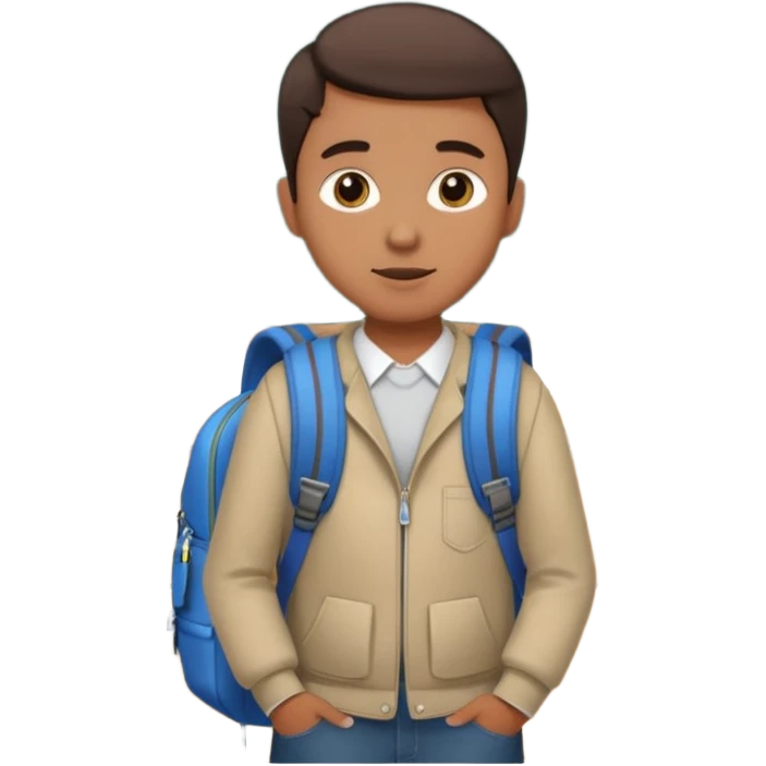 I am standing in the classroom. emoji