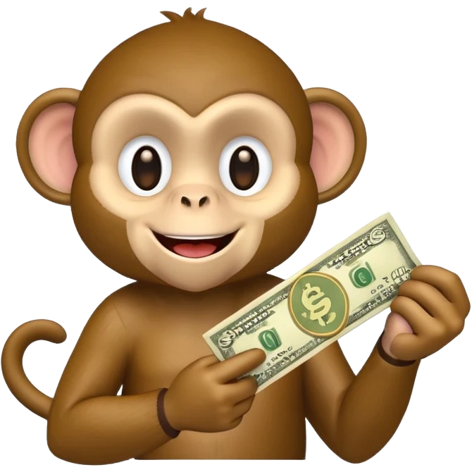 monkey with money  emoji