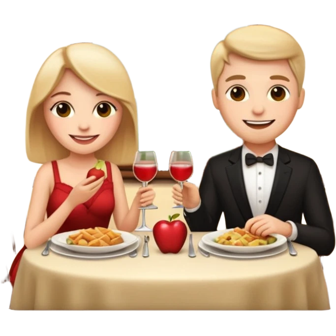 apple style emoji, couple having a romatic dinner date at home emoji