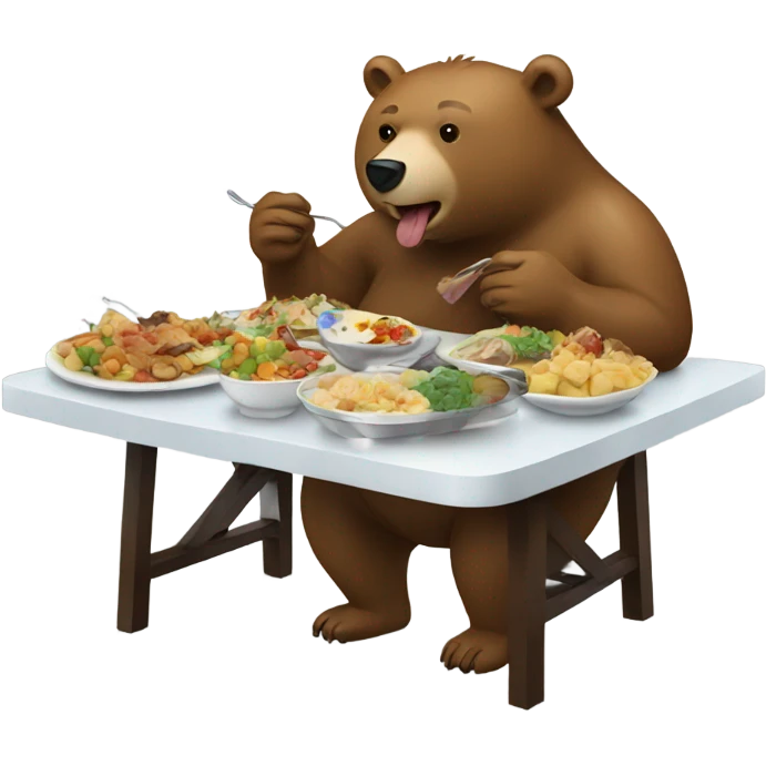 Bear eating at a buffet emoji