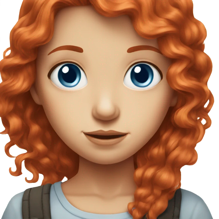 blue eyed red hair Girl portrait emoji