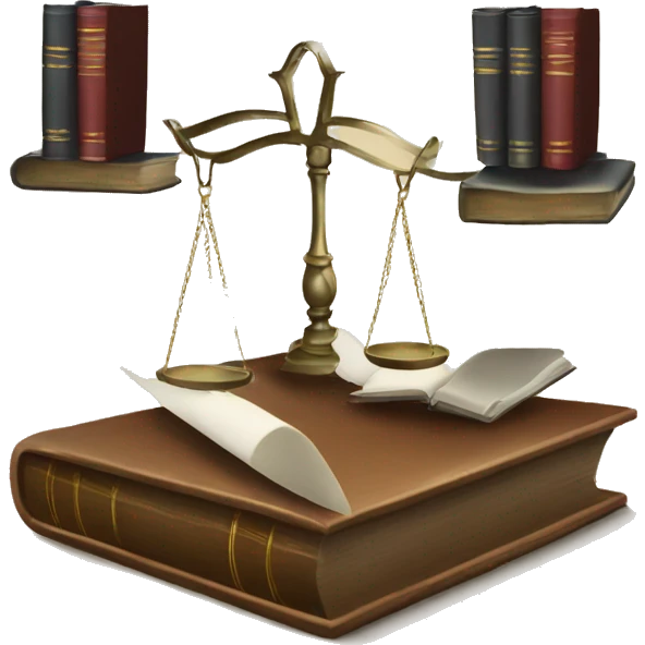 Balanza de abogados y libros emoji