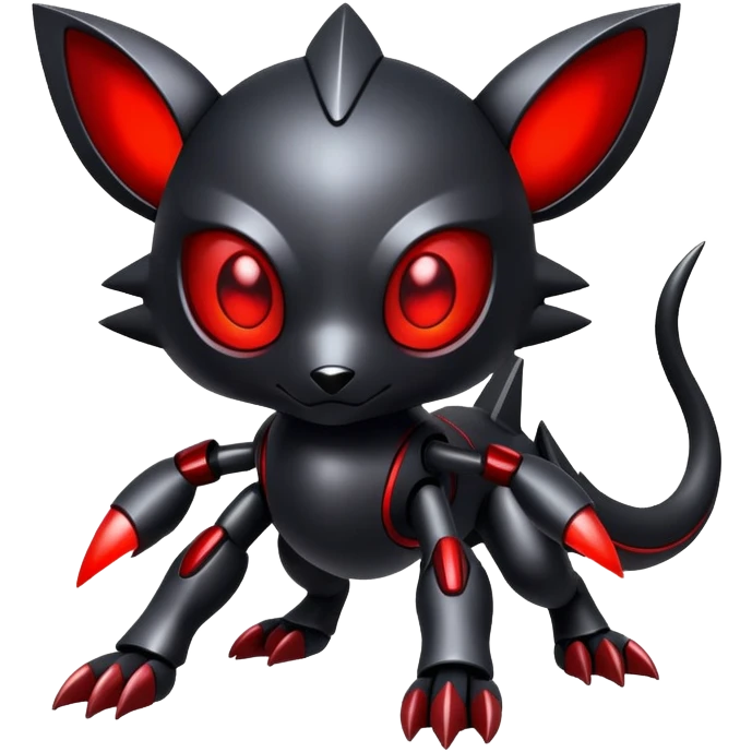Modern futuristic black dark fakemon-creature with red accents emoji