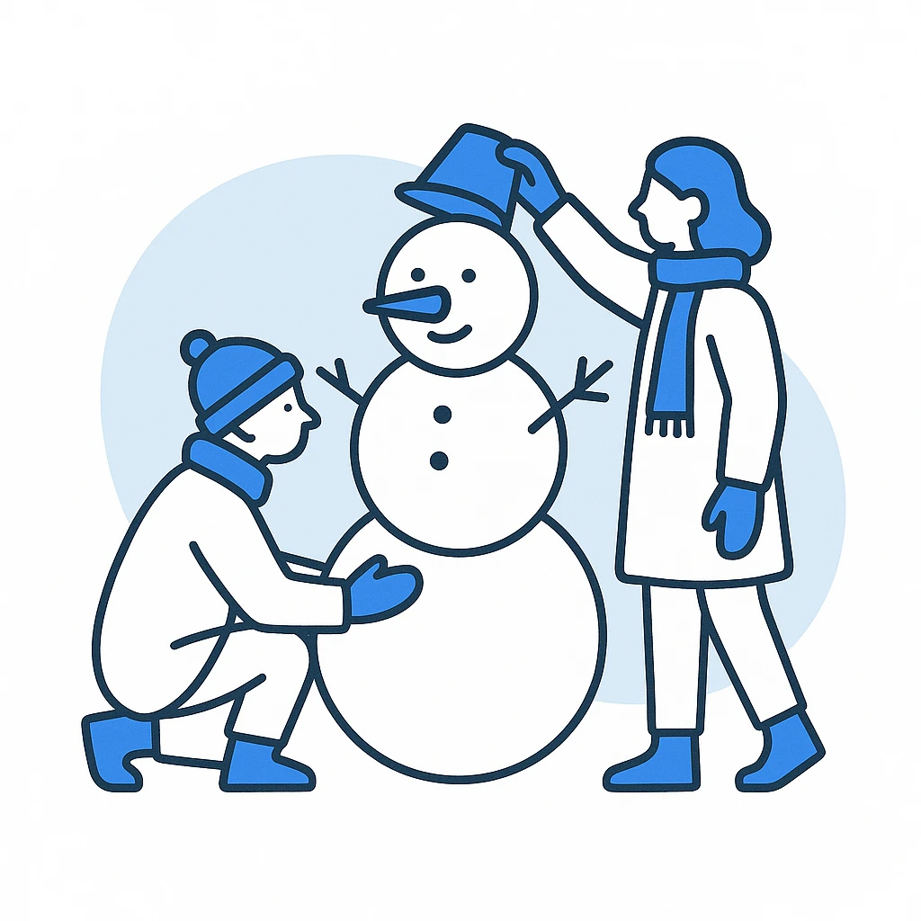 people making a snowman emoji