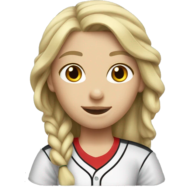 Caucasian girl softball emoji