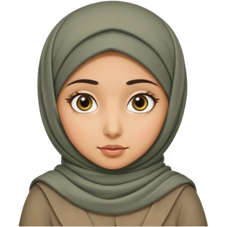 arab GIRL with hijab half body to belt, big bread emoji