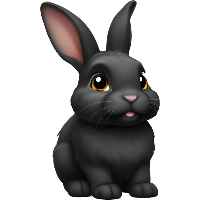 Black dwarf Netherland bunny emoji