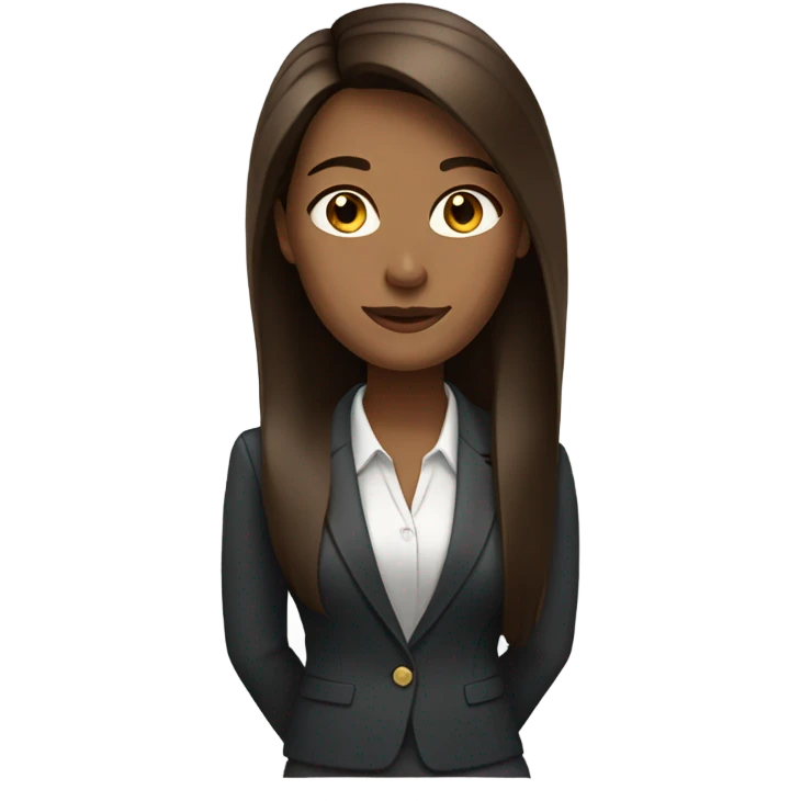 business woman long straight brown hair emoji
