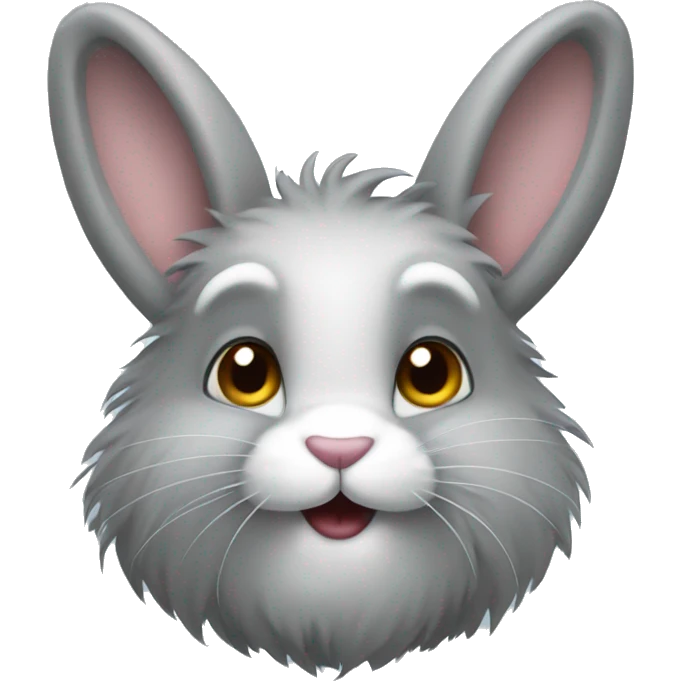 Gray fluffy rabbit emoji
